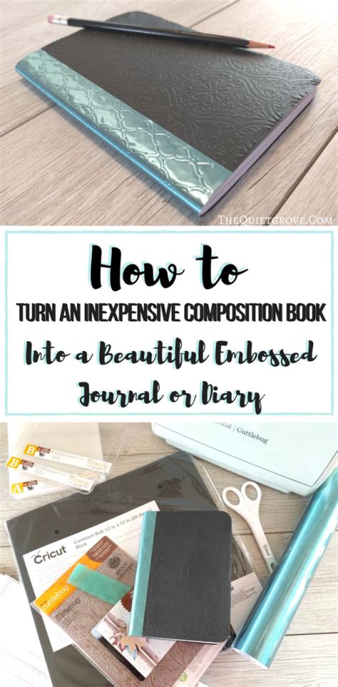 How To Turn An Inexpensive Composition Book Into A Beautiful Embossed