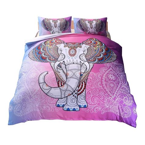 Buy Exotic Pink Elephant Bedding Set Boho Elephant