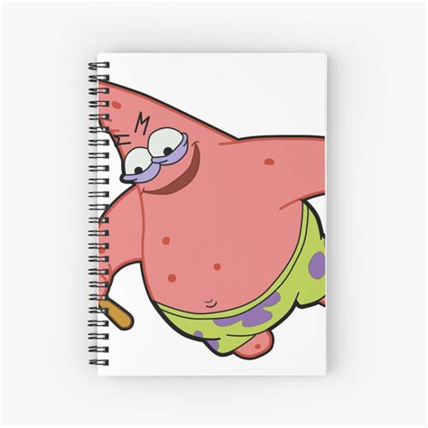 cuaderno de espiral savage patrick star meme evil angry spongebob squarepants de pockying