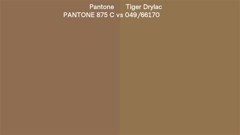 Pantone 875 C Vs Tiger Drylac 049 66170 Side By Side Comparison