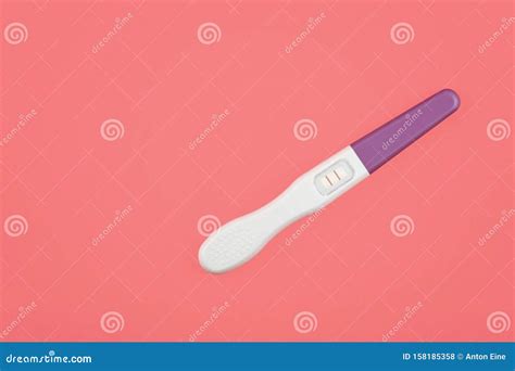 Close Up Positive Pregnancy Test Over Pink Stock Photo Image Of News