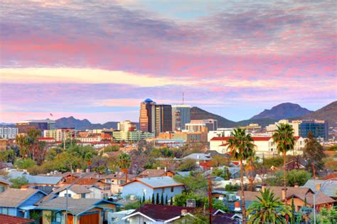 Best Tucson Downtown District Arizona Skyline Stock Photos