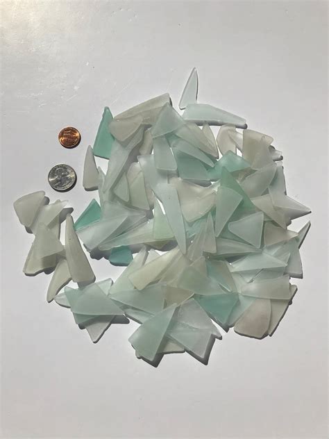 Genuine Sea Glass Set 65 Pcs Triangle Genuine Real Sea Glass Bulk Beach