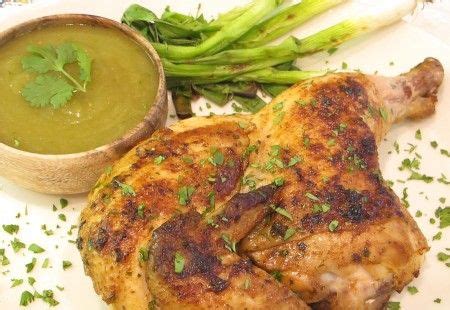 Aroma of charred chili peppers, garlic, ginger, dark soy sauce and toasted sesame oil hug the quickly browned chicken. Grilled Chile Lemon Brick Chicken with Charred Green ...