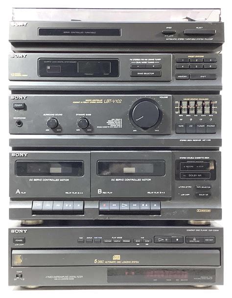 Lot Sony Component Stereo System With One Speaker