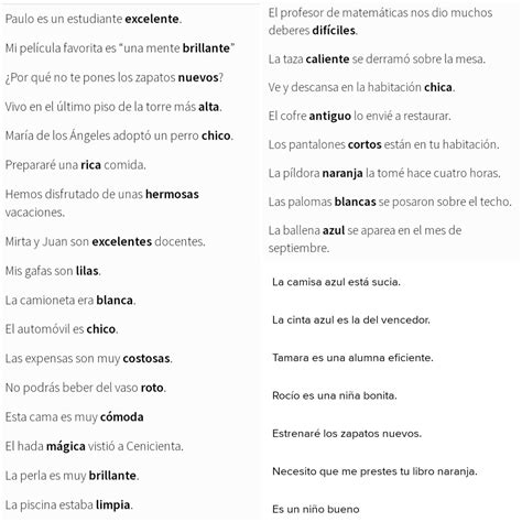 50 Ejemplos De Oraciones Con Sustantivos Y Adjetivos