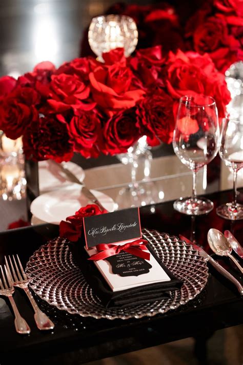 Elegant Black, Red & White Reception