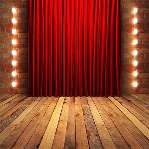 Laeacco 8x8ft Modern Theatre Stage Backdrop Vinyl Closed