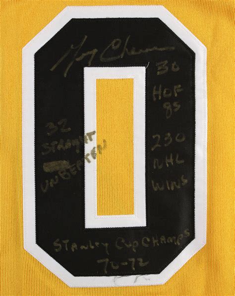 Lot Detail 1966 67 Gary Cheevers Boston Bruins Signed And Multi