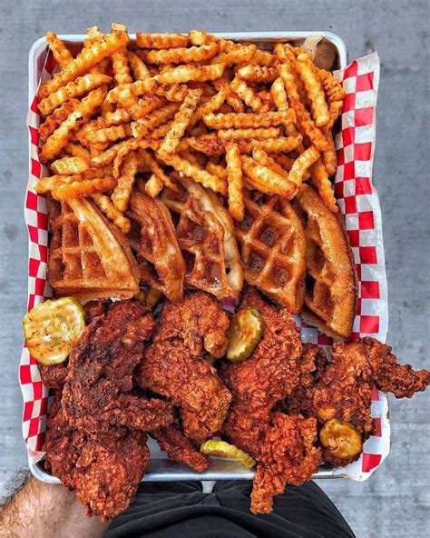 Fried Chicken Waffles And Fries 😮😋 😊 Food Cravings Food Lover