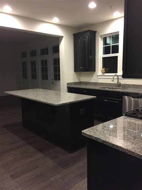 Espresso color kitchen cabinets | backsplash for dark cabinets. Fixed doors, Misty Grey 5" hardwood, Espresso Cabinets ...