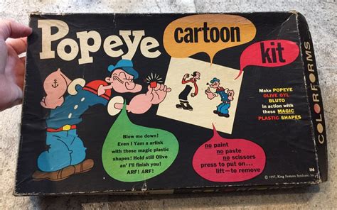 Vintage 1957 Popeye Cartoon Colorforms Kit This Item Is Not Complete