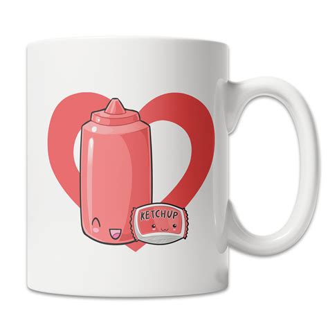 ketchup heart mug i love ketchup coffee mug ketchup lover etsy
