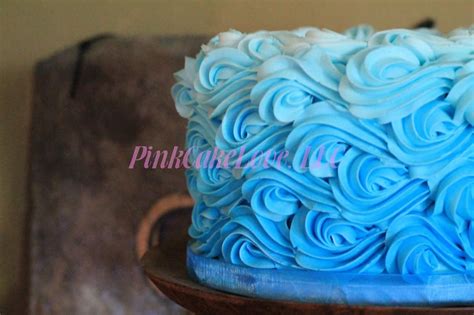 Buttercream Waves Ombre Blue Buttercream With White Chocolate Cream