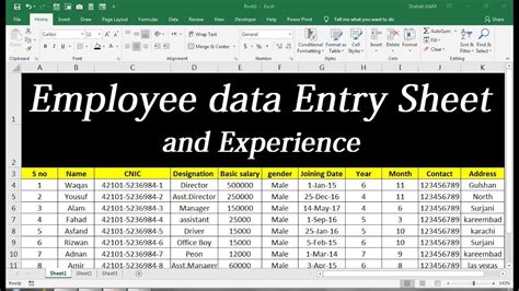 Employee Database Excel Template