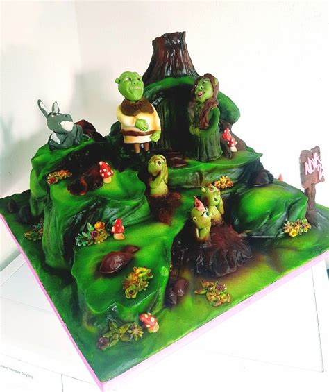 Highest quality products · fast & reliable · factory direct Shrek theme birthday cake, fondant covered, sculpted and ...