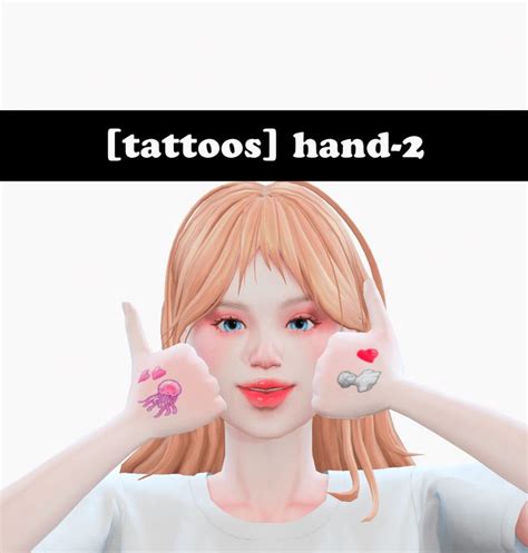 Sims 4 Tattoos Hand 2 7 Swatch Sims 4 Tattoos Sims Sims 4