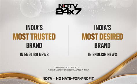 NDTV X Named India S Most Trusted English News Channel
