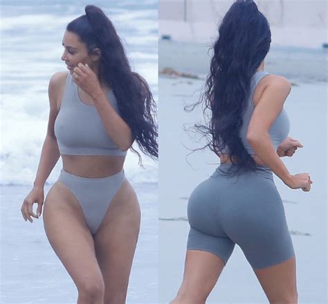 Kim K Parades Her Enviable Curves In Crop Top And Briefs For Yoga
