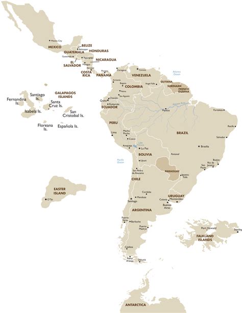 Central And South America Map