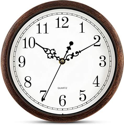 Bernhard Products Brown Wall Clock Silent Non Ticking 10 Inch Quality