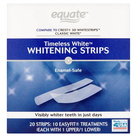 Equate Timeless White Whitening Strips Enamel Safe 20 Whitening