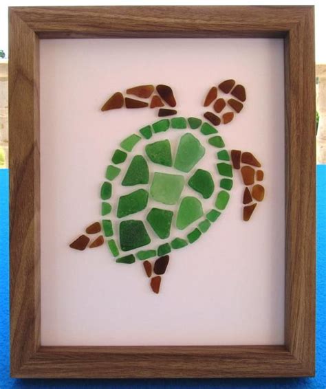Sea Glass Turtle Sea Glass Art Handmade With Sea Glass Etsy Sea