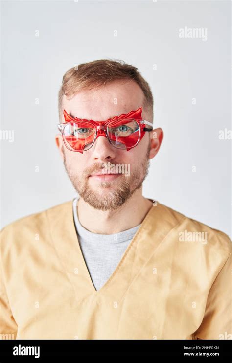 Close Up Portrait Of A Male Superman Doctor Or Nurse Portrait Of A
