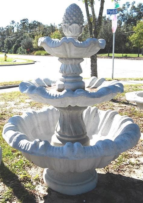 Featuring a durable resin construction with concrete in the base to ensure stability and 2 led finger lights, this fountain is designed to last. 3-Tier Italian Pineapple Fountain | Concrete garden ...