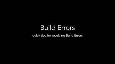 Build Errors Youtube