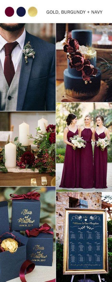15+ Ideas For Wedding Colors Blue Burgundy | Kolory ślubne