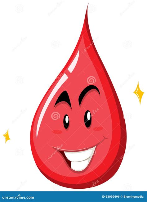Drop Of Blood With Happy Face Stock Vector Illustration Of Happy