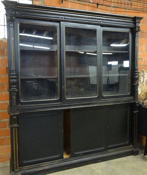 Sold At Auction Antique Drug Store Wall Display Cabinet 3 Sliding