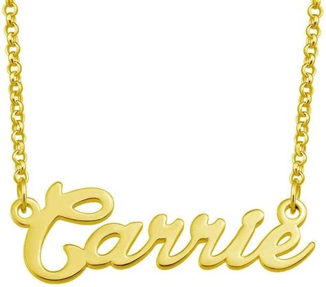 loenme jewelry carrie name necklace custom personalized in gold plate t for women