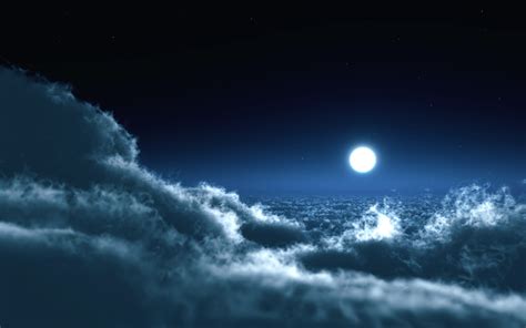 Wallpaper Clouds Moon Sky Stars Night Desktop