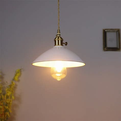 Pendant Light Ceramic Shade Brass Ceiling Light Fixture Etsy