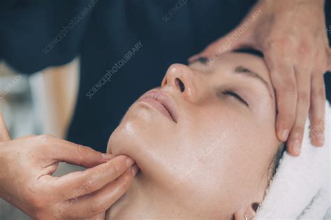 Lymphatic Drainage Face Massage Stock Image F Science Photo Library