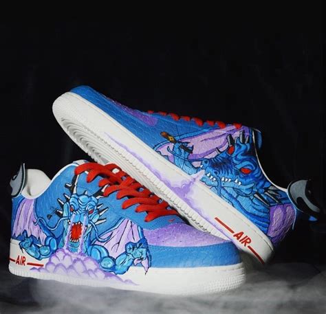 That's what illustrator chad manzo must have been thinking when he unveiled his take on a nike x dragon ball z sneaker collaboration. Peep Shenron! | Custom shoes, Sneakers, Nike air force ones