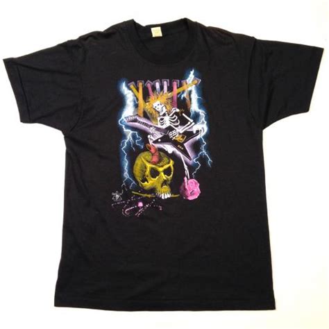 Vintage 1980s Heavy Metal Glam Rock Punk Skeleton T Shirt Defunkd