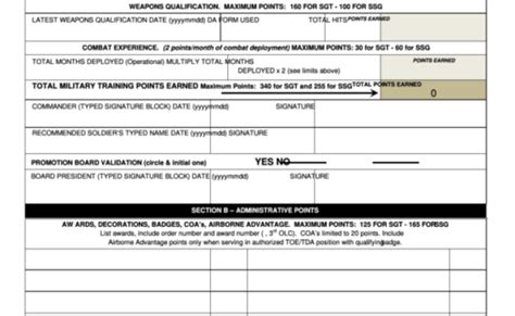 Da Form 3355 Promotion Points Worksheet Army Reserve Part 2 Otosection