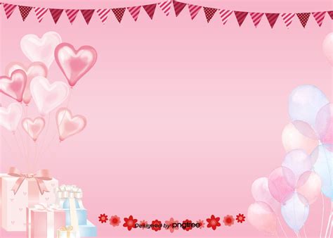Simple Pink Birthday Background Wallpaper Coloured Ribbon Coloured