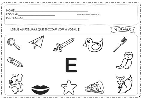 Atividades com vogais, Atividades de alfabetização, Atividades