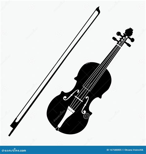 Vector Silhouette Of Violin Stock Vector Illustration Of String