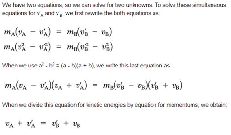 Conservation Of Momentum And Energy In Collisions