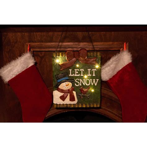 Maybe you would like to learn more about one of these? Alpine Corporation TM 13 in. H Christmas Let It Snow Light-up Hanging Wall Decor-BEH132HH-TM ...