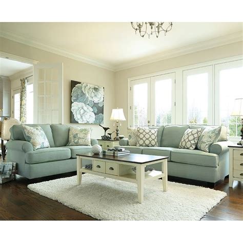 Signature design by ashley daystar seafoam oversided accent ottoman. Daystar Seafoam Living Room Set Signature Design, 7 ...