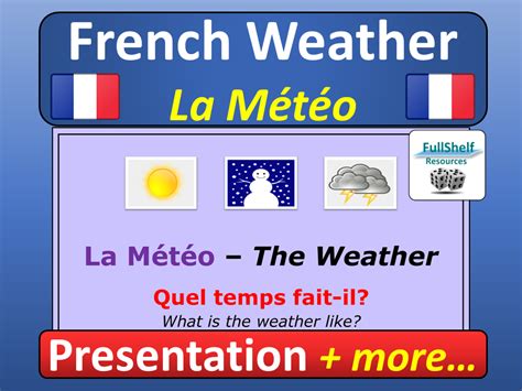 French Weather La Meteo Ks2 Ks3 Teaching Resources