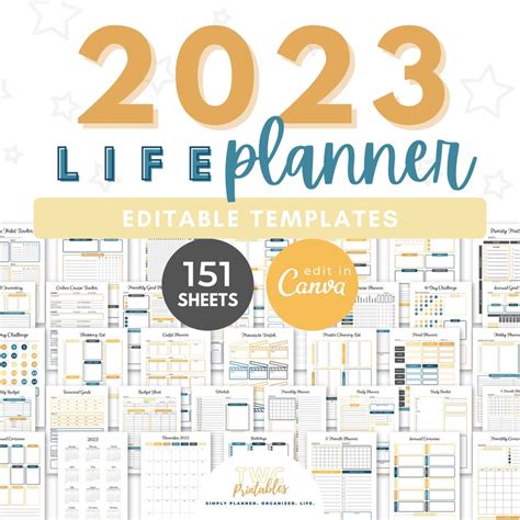 Canva Template Planner 2023 Editable Calendar Printable 2023 Etsy Uk