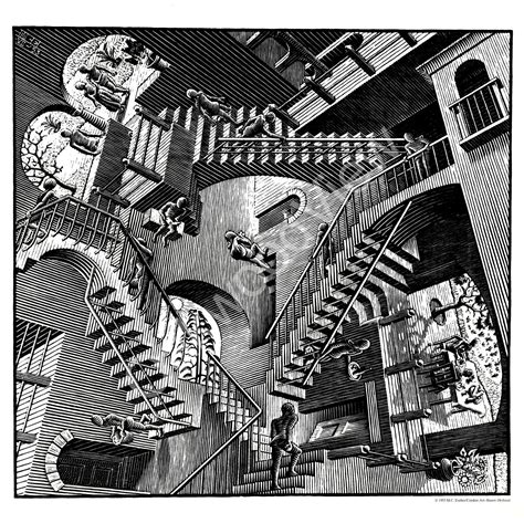 M C Escher Relativity 1953 Poster Print Vintage 1993 Etsy In 2021