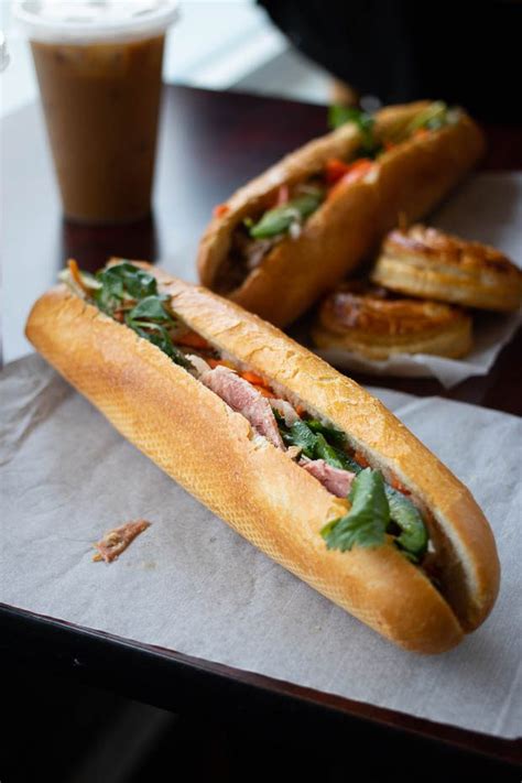 In vietnamese cuisine, bánh mì or banh mi is a short baguette with thin, crisp crust and soft, airy texture. Banh Mi Saigon: Vietnamese Sandwiches in Vancouver | Foodology